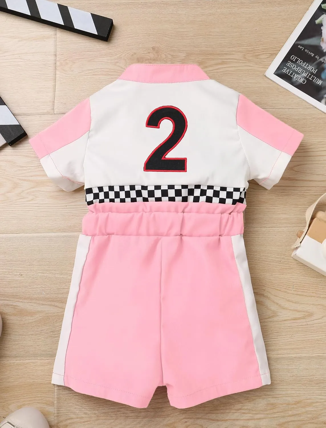 ODOLDI Kids Boys Girls 1st 2nd Birthday Race Car Driver Short Sleeve Romper Jumpsuit Racer Costume