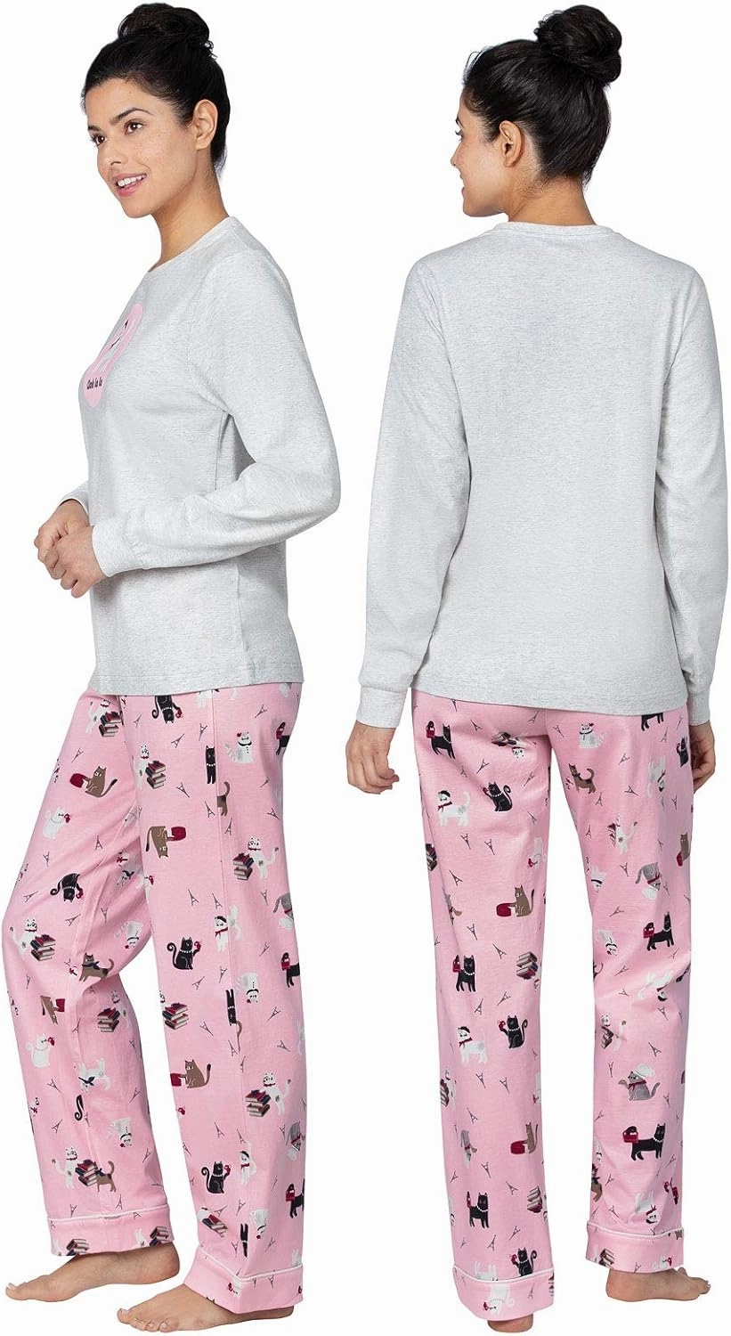 PajamaGram Pajamas for Women - Women's Pajamas, Graphic Top, 100% Cotton