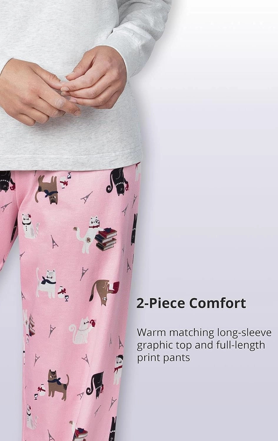 PajamaGram Pajamas for Women - Women's Pajamas, Graphic Top, 100% Cotton