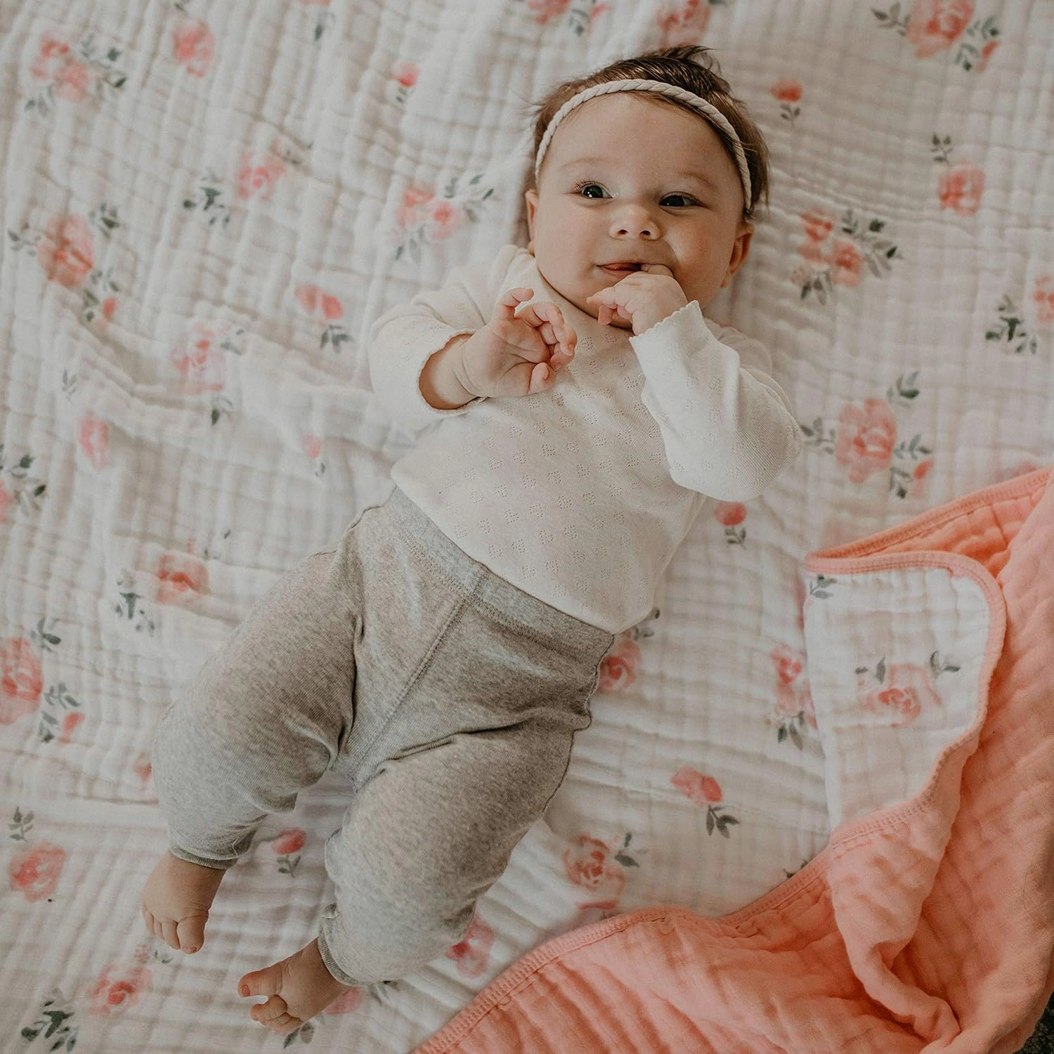 Parker Baby Muslin Blanket | 100% Soft Cotton Toddler Quilt & Baby Muslin Swaddle | Gender Neutral Design 47" x 47" Blanket