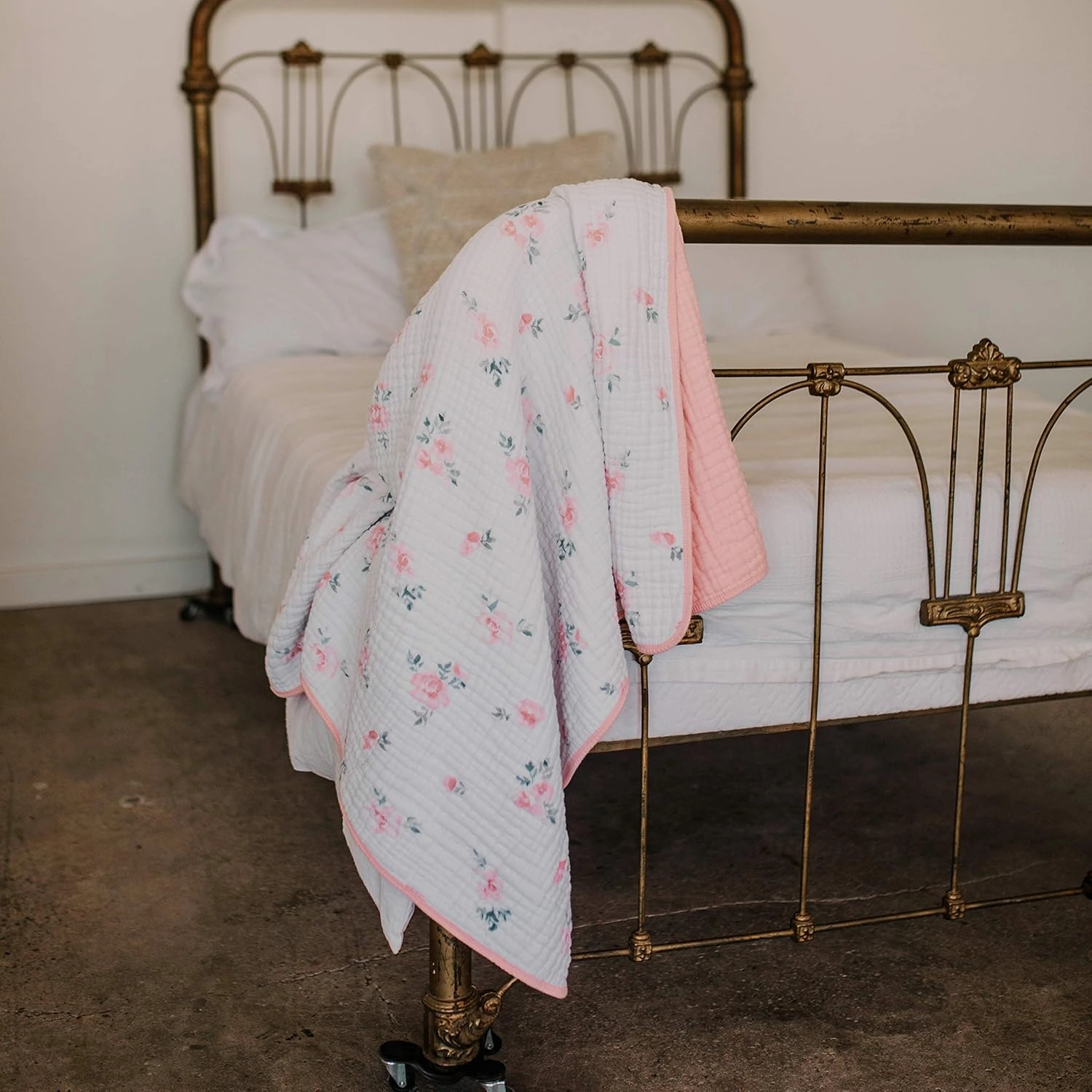 Parker Baby Muslin Blanket | 100% Soft Cotton Toddler Quilt & Baby Muslin Swaddle | Gender Neutral Design 47" x 47" Blanket