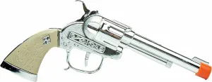 PARRIS CLASSIC QUALITY TOYS EST. 1936 Western Girl Single Holster Set – Pink & White Horse Rider Design with 8.5" Die-Cast Repeater Gun – Ideal Cowgirl Role Play Toy