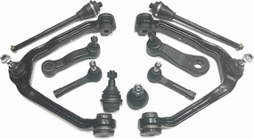 PartsW - 10 Pc Steering Suspension Kit For Cadillac Escalade/Chevy Avalanche, Silverado/GMC Sierra, Yukon/Inner & Outer Tie Rod Ends Idler & Pitman Arms Control Arms & Ball Joints