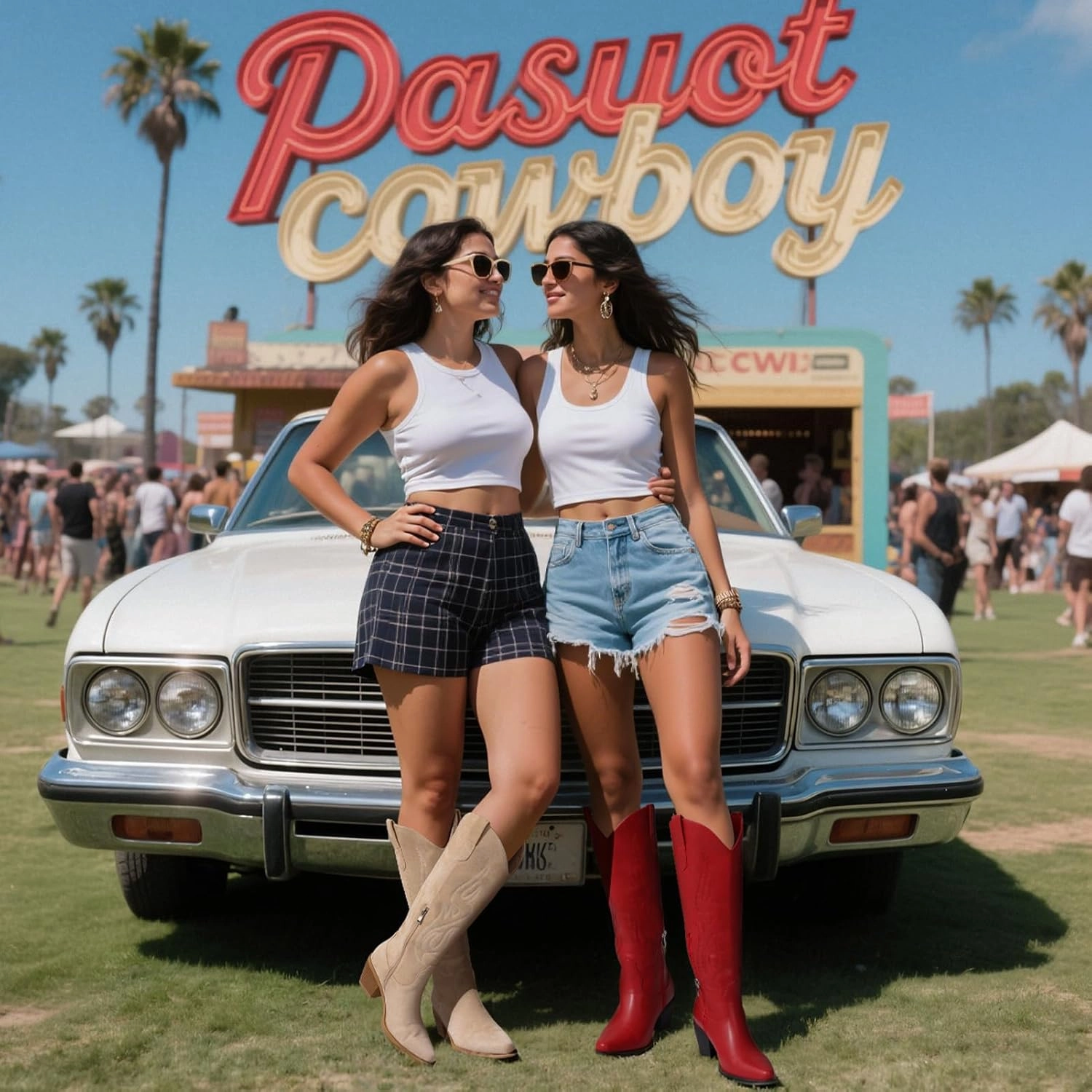 Pasuot Western Cowboy Boots for Women - Knee High Wide Calf Cowgirl Boots with Classic Embroidered, Slip On Pointed Toe Chunky Heel Fashion Retro Classic Pull On Tall Boot for Girls Ladies Fall Winter