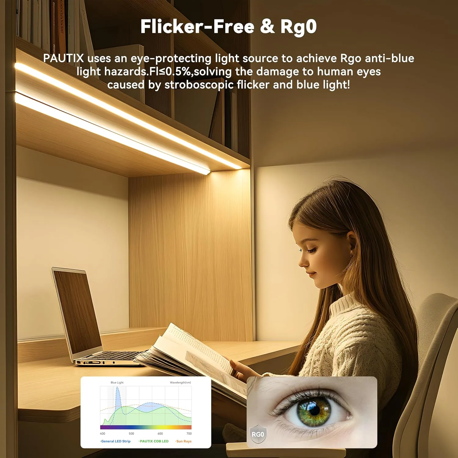 PAUTIX COB LED Strip Light 65.6ft/20m,Work with Alexa/Google Assistant,9600 LEDs Warm White 3000K,CRI93  Super Bright High Lumen,Dimmable 24V Flexible LED Light Strip,for Bedroom,Ceiling,Office,DIY