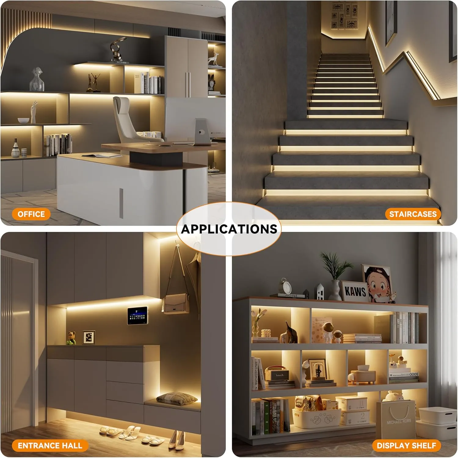 PAUTIX COB LED Strip Light 65.6ft/20m,Work with Alexa/Google Assistant,9600 LEDs Warm White 3000K,CRI93  Super Bright High Lumen,Dimmable 24V Flexible LED Light Strip,for Bedroom,Ceiling,Office,DIY