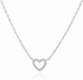 PAVOI 14K Gold Plated Cubic Zirconia Heart Necklace | Cute Dainty Love Pendant Necklaces for Women
