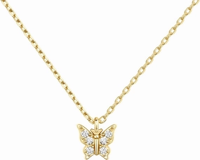 PAVOI 14K Gold Plated Dainty Cubic Zirconia Pendant Necklace for Women | Dot, Elephant, Butterfly, Pineapple, Lock, Knot, Palm Tree, Bow, Smiley Pendant | Layering Chain Necklaces