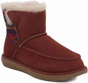 PENDLETON Women's Shorty Pull-On Boots – Cozy Shearling and Suede Construction, Classic Pattern