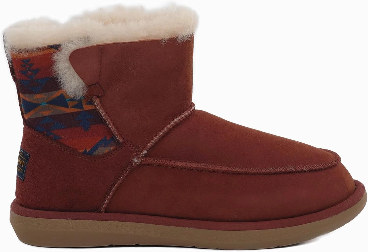 PENDLETON Women's Shorty Pull-On Boots – Cozy Shearling and Suede Construction, Classic Pattern