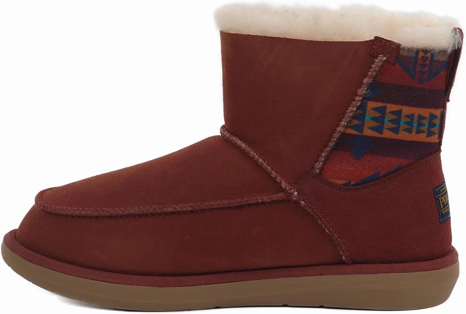 PENDLETON Women's Shorty Pull-On Boots – Cozy Shearling and Suede Construction, Classic Pattern