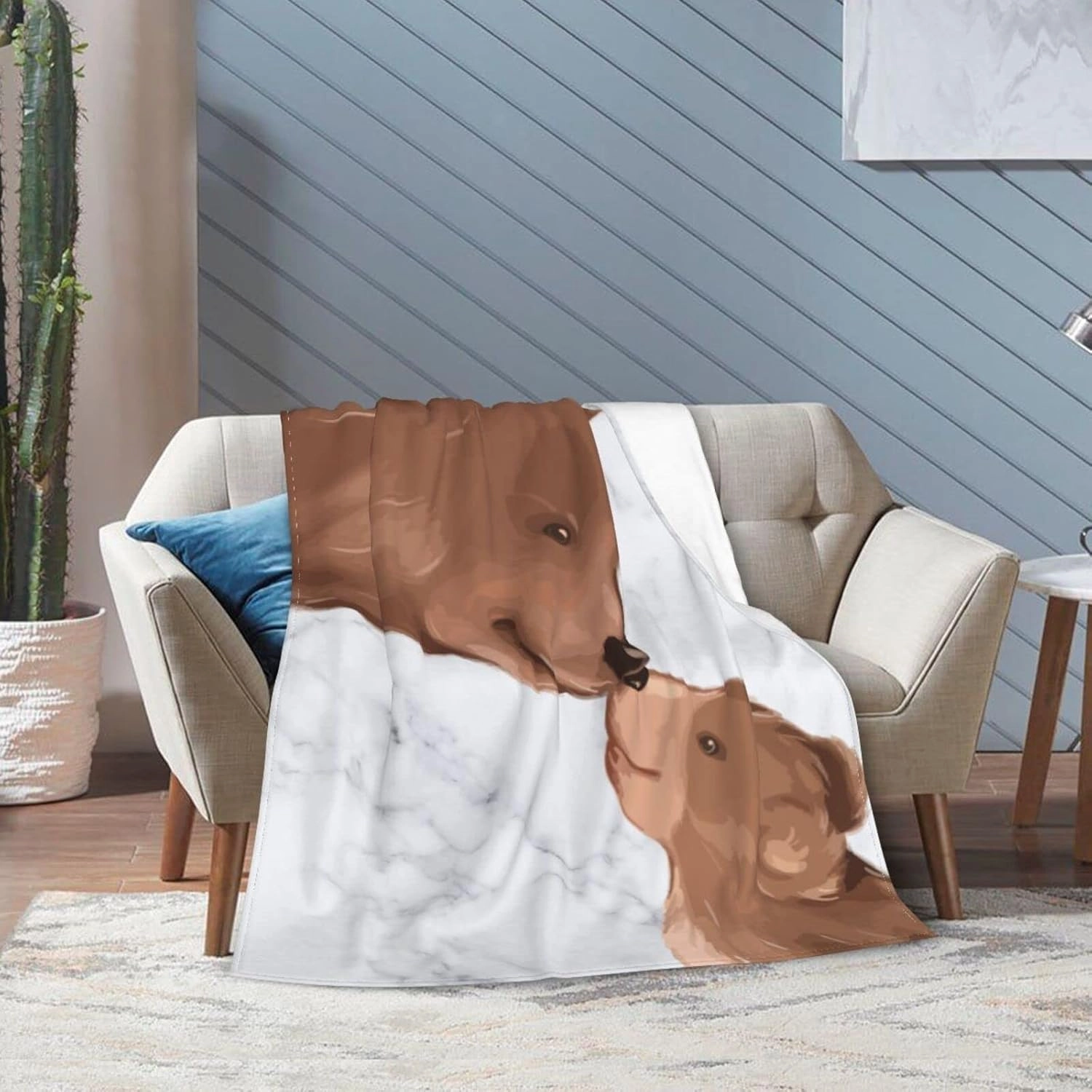Perinsto Cute Bear Mother and Child Kissing Family Throw Blanket Ultra Soft Warm All Season Decorative Fleece Blankets for Bed Chair Car Sofa Couch Bedroom 50"X40"