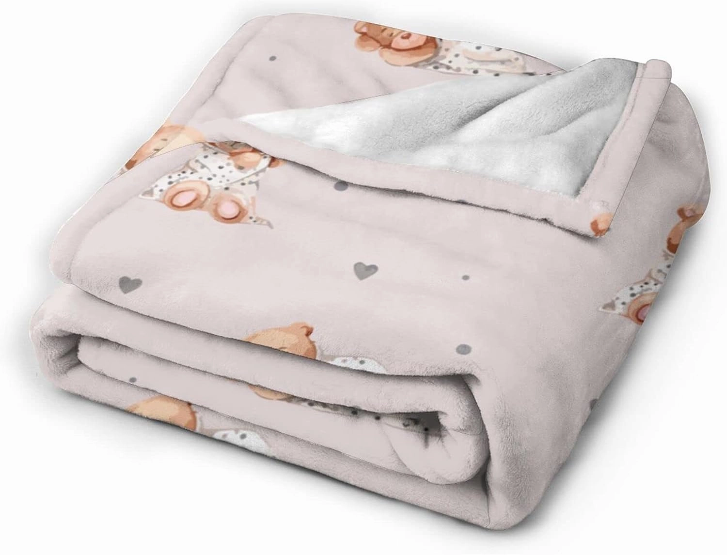 Perinsto Cute Bears Throw Blanket Ultra Soft Warm All Season Decorative Fleece Blankets for Bed Chair Car Sofa Couch Bedroom 60"X50"