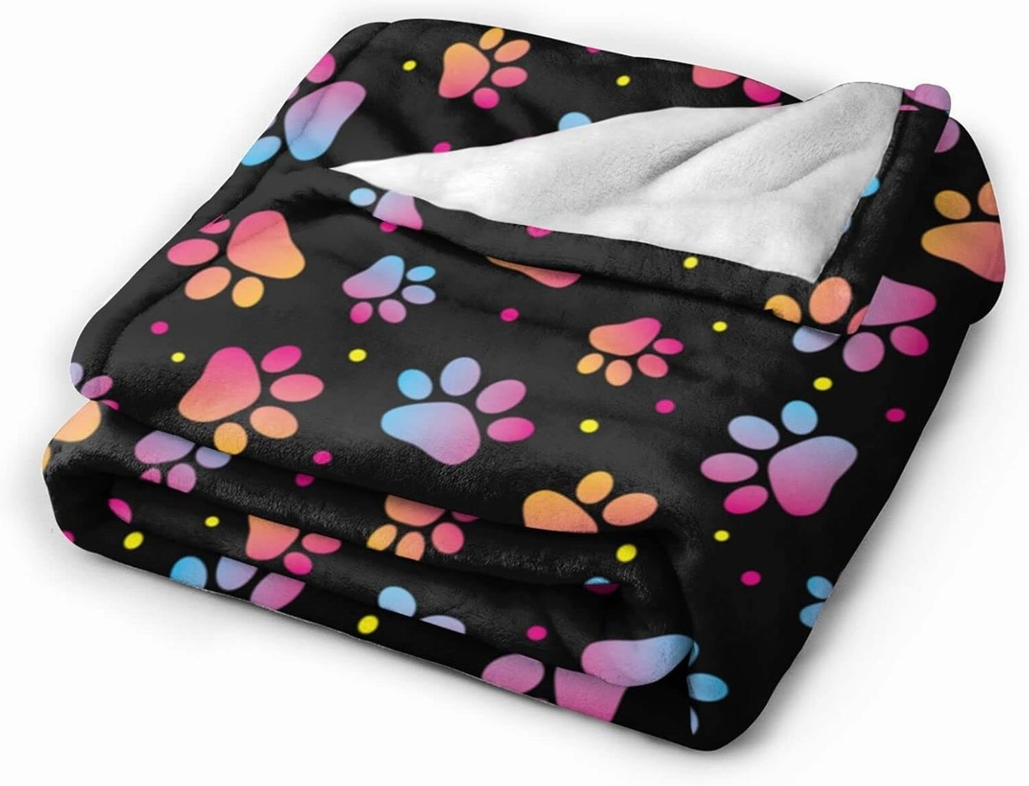 Perinsto Cute Dog Paws and Animal Footprints Throw Blanket Ultra Soft Warm All Season Decorative Fleece Blankets for Bed Chair Car Sofa Couch Bedroom 60"X50"