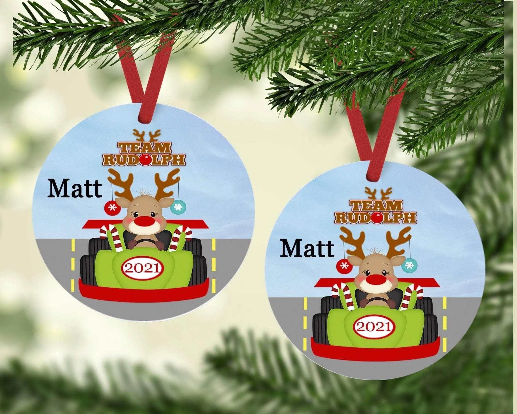Personalized Children Race Car | Christmas Ornaments | Name Ornaments for Kids