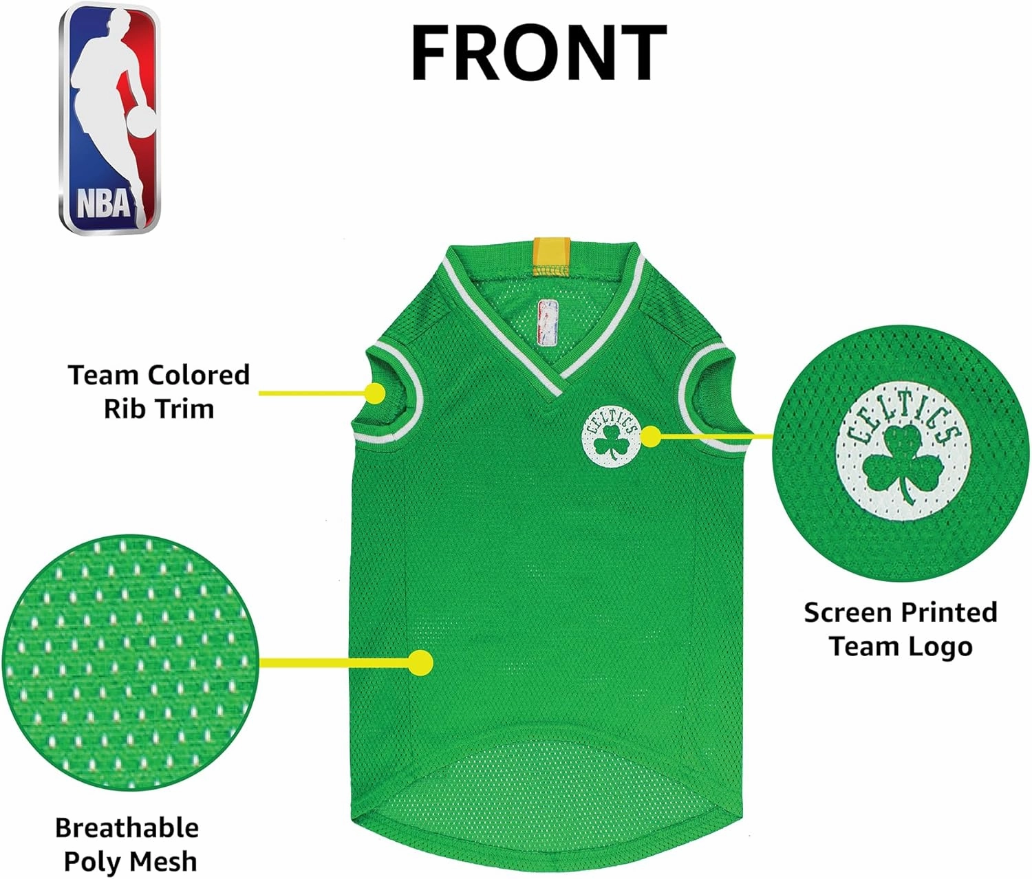 Pets First NBA BOSTON CELTICS DOG Jersey, Small - Tank Top Basketball Pet Jersey