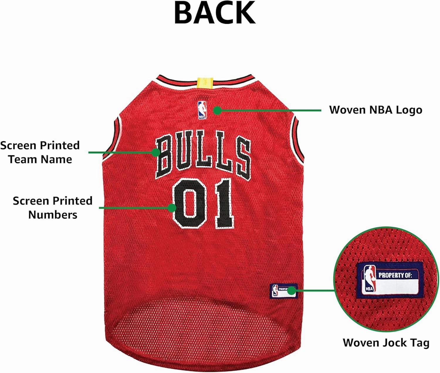 Pets First NBA CHICAGO BULLS DOG Jersey, X-Large - Tank Top Basketball Pet Jersey