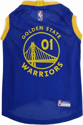 Pets First NBA GOLDEN STATE WARRIORS DOG Jersey, Medium - Tank Top Basketball Pet Jersey