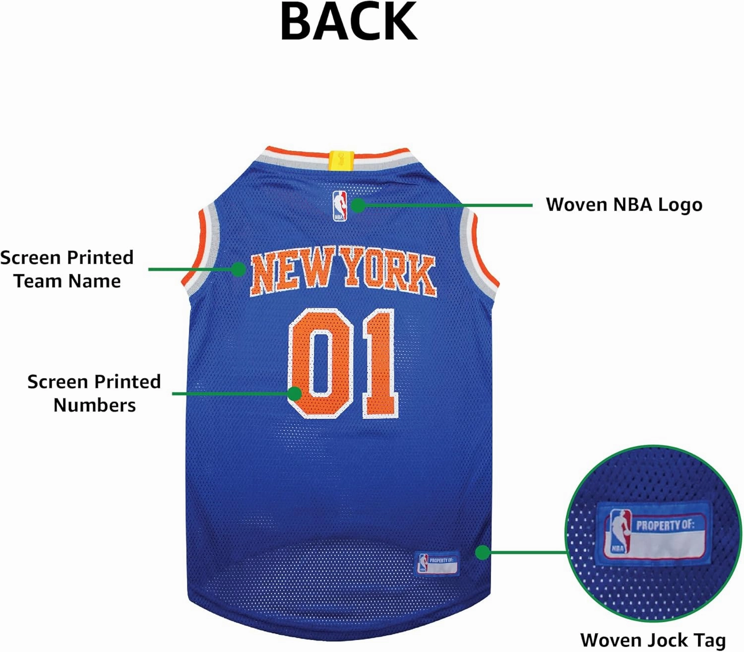 Pets First NBA NEW YORK KNICKS DOG Jersey, Large - Tank Top Basketball Pet Jersey