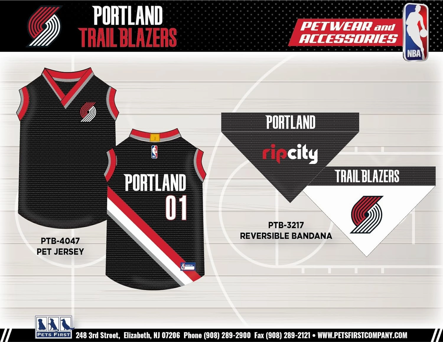 Pets First NBA Portland Trailblazers Dog Jersey, X-Large - Tank Top Basketball Pet Jersey