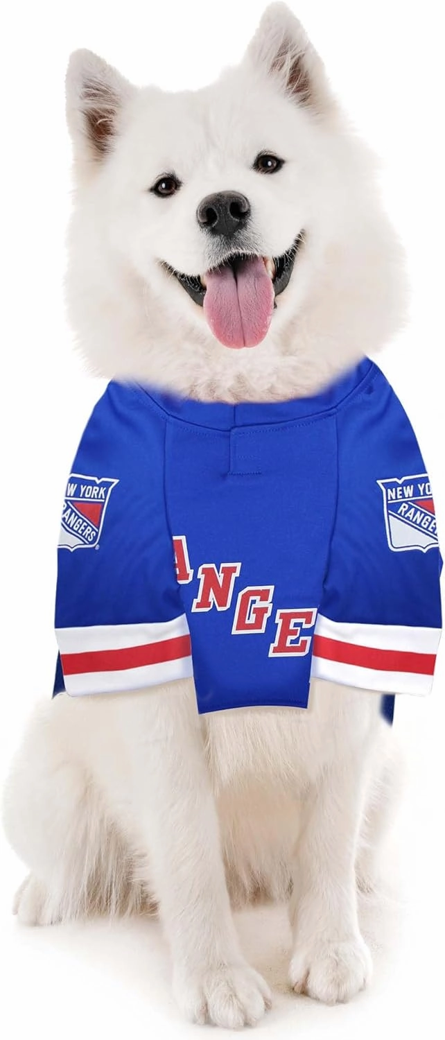 Pets First NHLPA Adam Fox Mesh Jersey for Dogs & Cats, New York Rangers Foxy-23 Dog Jersey, Size X-Large, Licensed Dog Jersey with Your Favorite Hockey Team Player