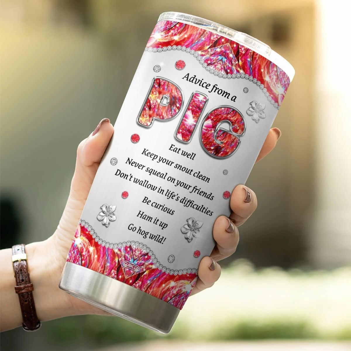 Pig Coffee Tumblers Insulated Tumbler Gifts For Animal Lovers Women Girls On Birthday Large 20 Oz Mug Cup Stainless Steel Travel Mugs Cute Accessories Room Decoration
