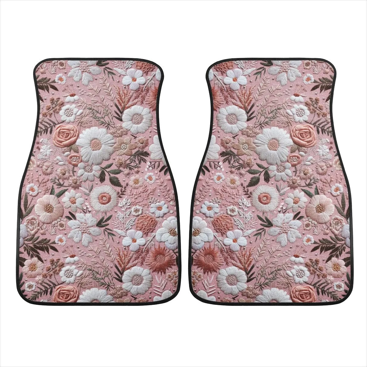 Pink Floral Car Floor Mats