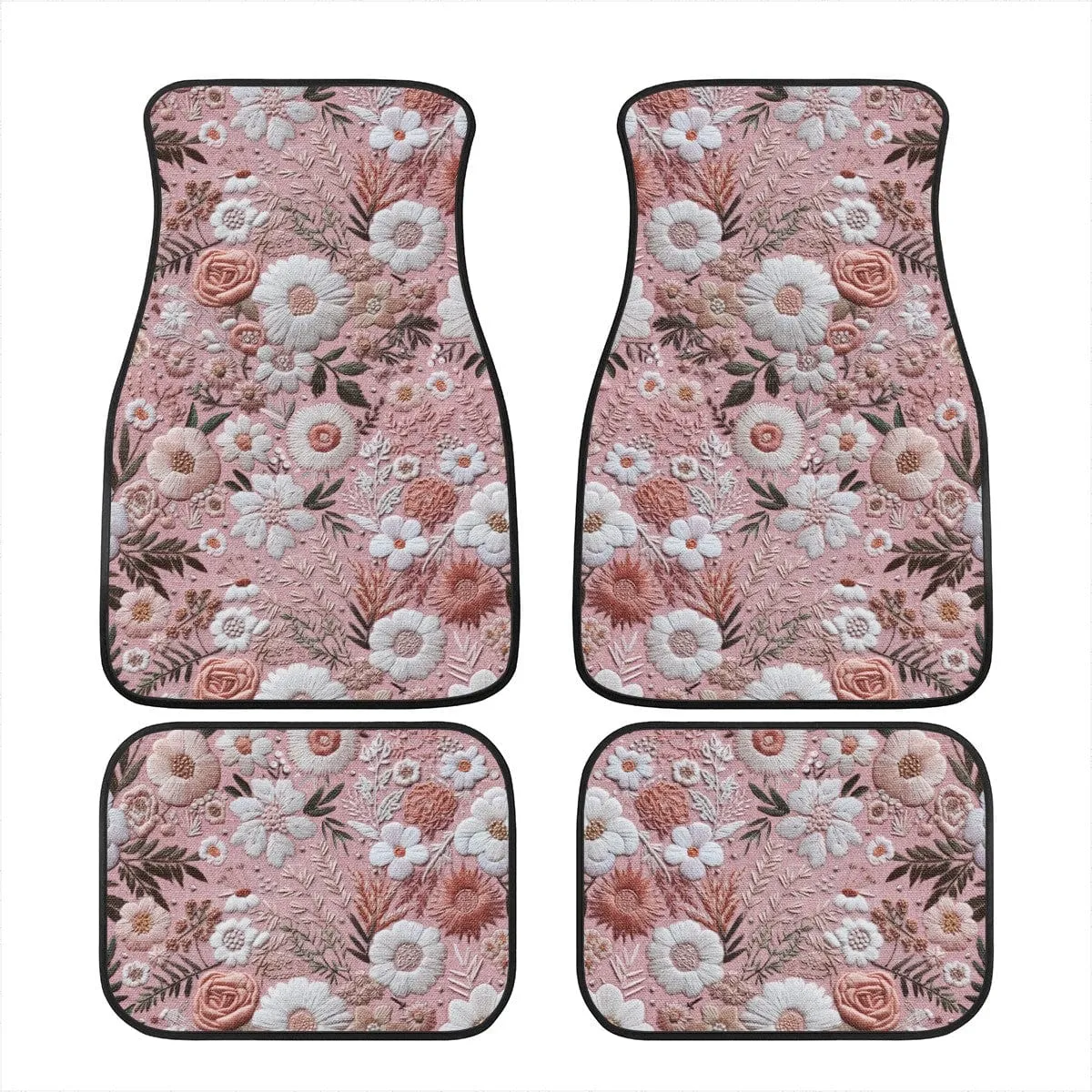 Pink Floral Car Floor Mats