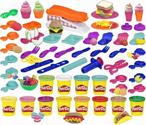 Play-Doh Kitchen Creations Fun Factory Playset, Arts and Crafts Toy for Kids 3 Years and Up with 12 Cans and 42 Tools (Amazon Exclusive)