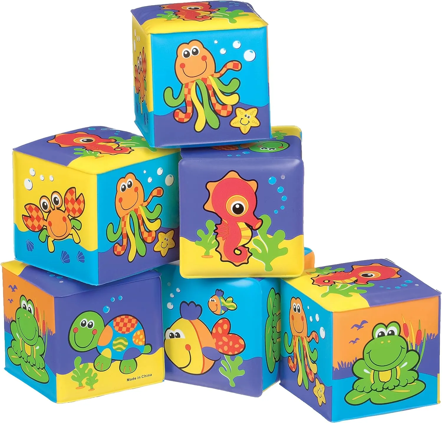 Playgro Soft Stacking Blocks - Sensory Stacking Fun for Babies - Set of 6 Soft Sensory Blocks for 6  Months - Promotes Cognitive Development & Bath Time Joy - Ideal Building Blocks for Toddlers