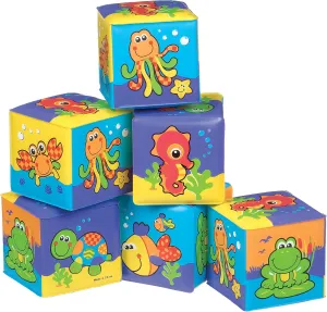 Playgro Soft Stacking Blocks - Sensory Stacking Fun for Babies - Set of 6 Soft Sensory Blocks for 6  Months - Promotes Cognitive Development & Bath Time Joy - Ideal Building Blocks for Toddlers