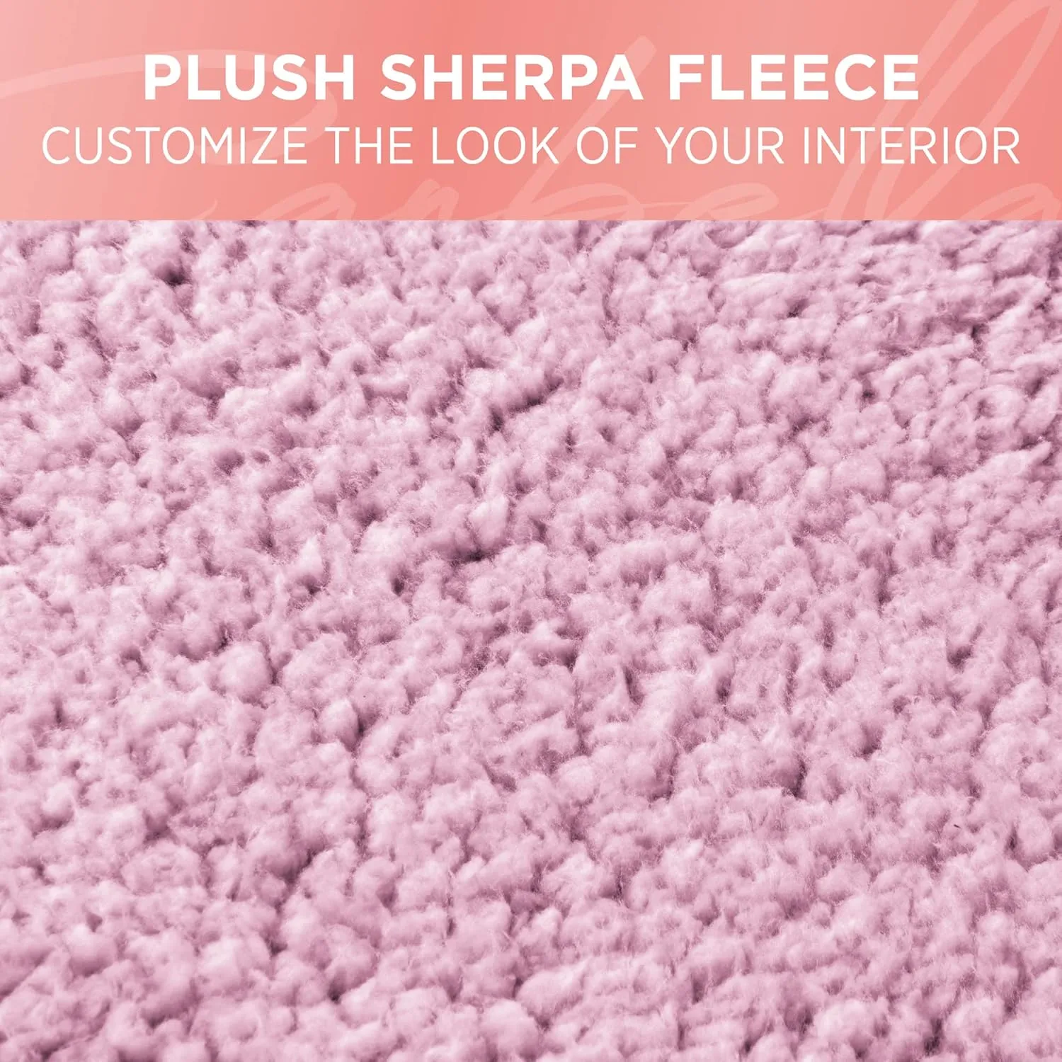 Plush Sherpa Fleece, 2 Pack Pink Seat Cover for Cars with Soft Cushioned Touch, Cute Automotive Interior Protector for Trucks Van SUV