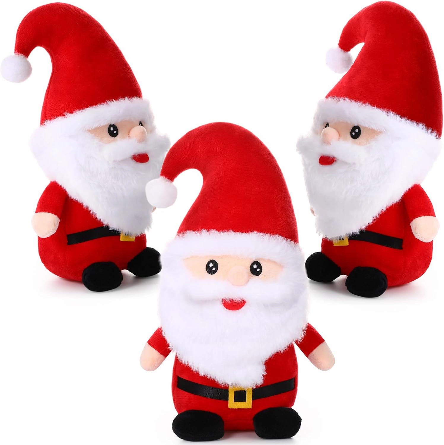 Poen 3 Pcs Christmas Santa Claus Plush Christmas Stuffed Santa Claus Plush Toys Stuffed Dolls Toys for Xmas Decorations Gift Party Supplies Home Office Car Ornament