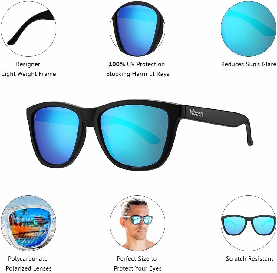 Polarized Lightweight Sunglasses for Men and Women -Unisex Sunnies for Fishing Beach Running Sports and Outdoors