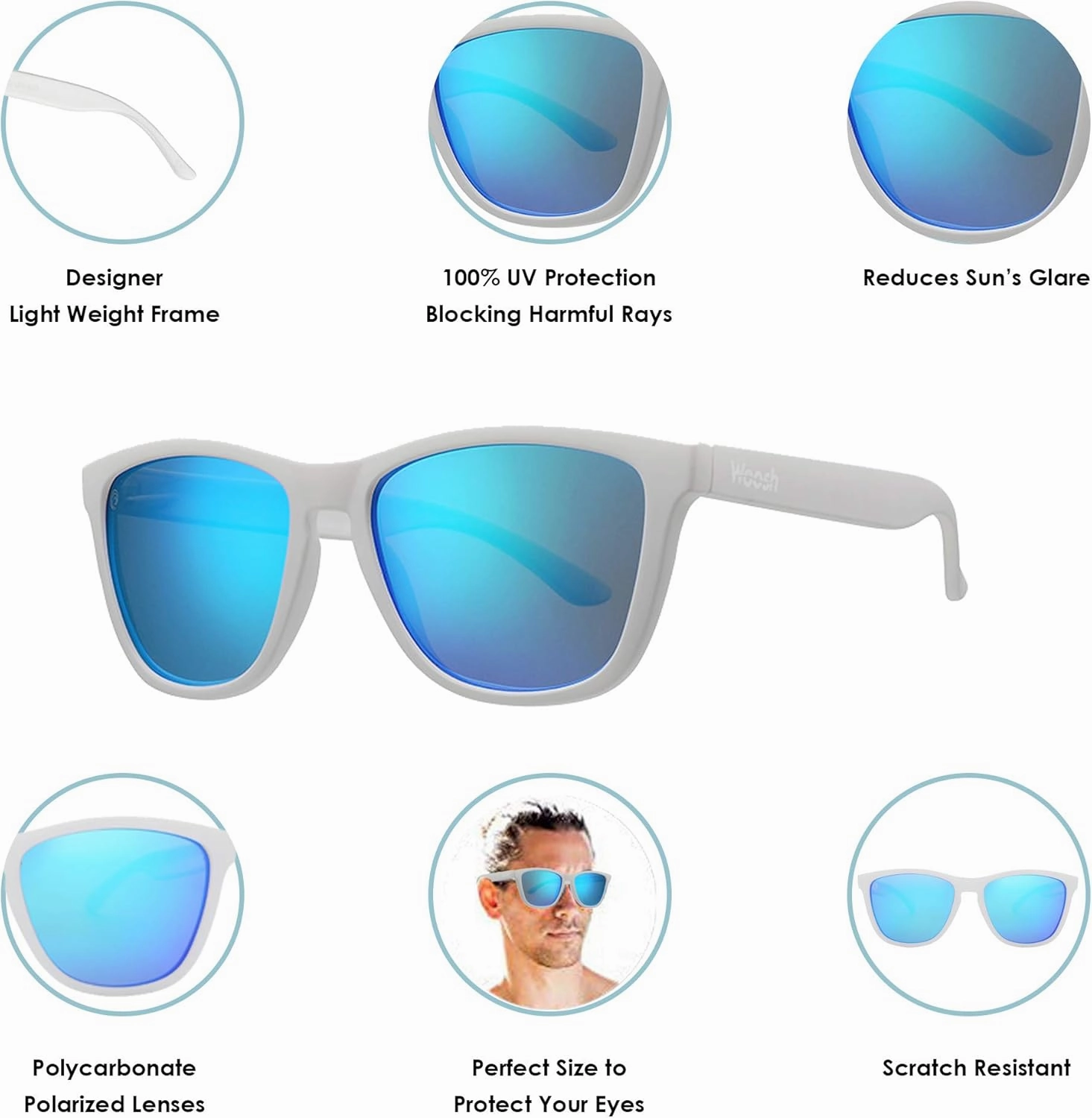 Polarized Lightweight Sunglasses for Men and Women -Unisex Sunnies for Fishing Beach Running Sports and Outdoors