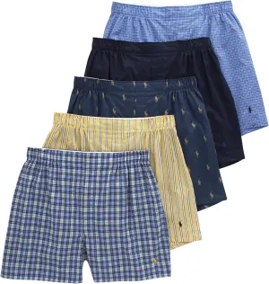 Polo Ralph Lauren Men's Classic Fit Woven Boxers 5 Pack