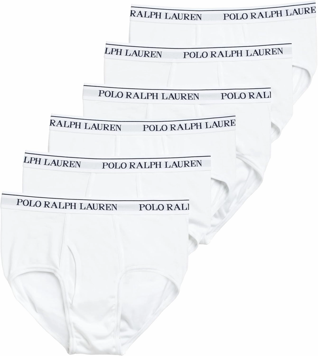 POLO RALPH LAUREN 6-Pack Classic Fit Cotton Mid-Rise Briefs - Briefs for Men - Classic Fit - Sweat-Wicking