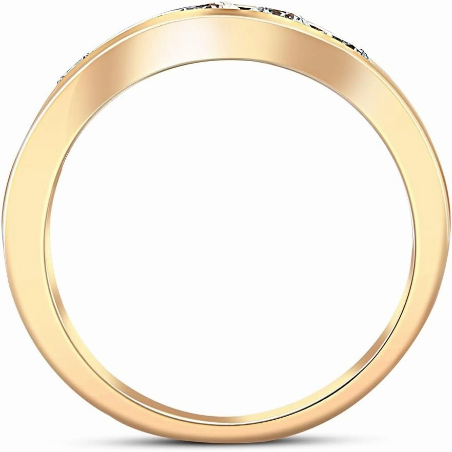 Pompeii 1Ct Diamond Channel Set Wedding Band Mens Ring 14k Yellow Gold Lab Grown (G/H,VS2-SI1)