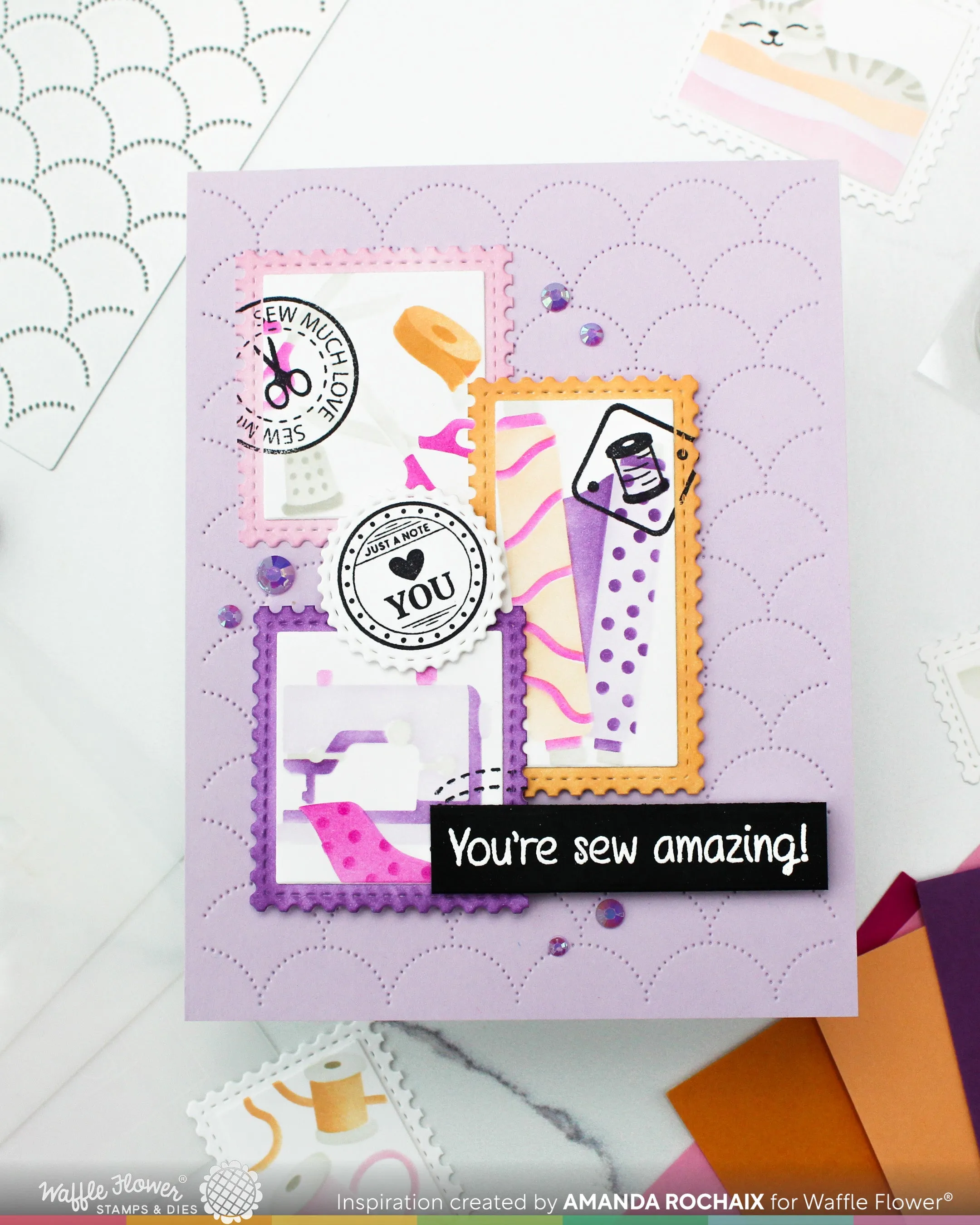 Postage Collage Sew Fun Stencil