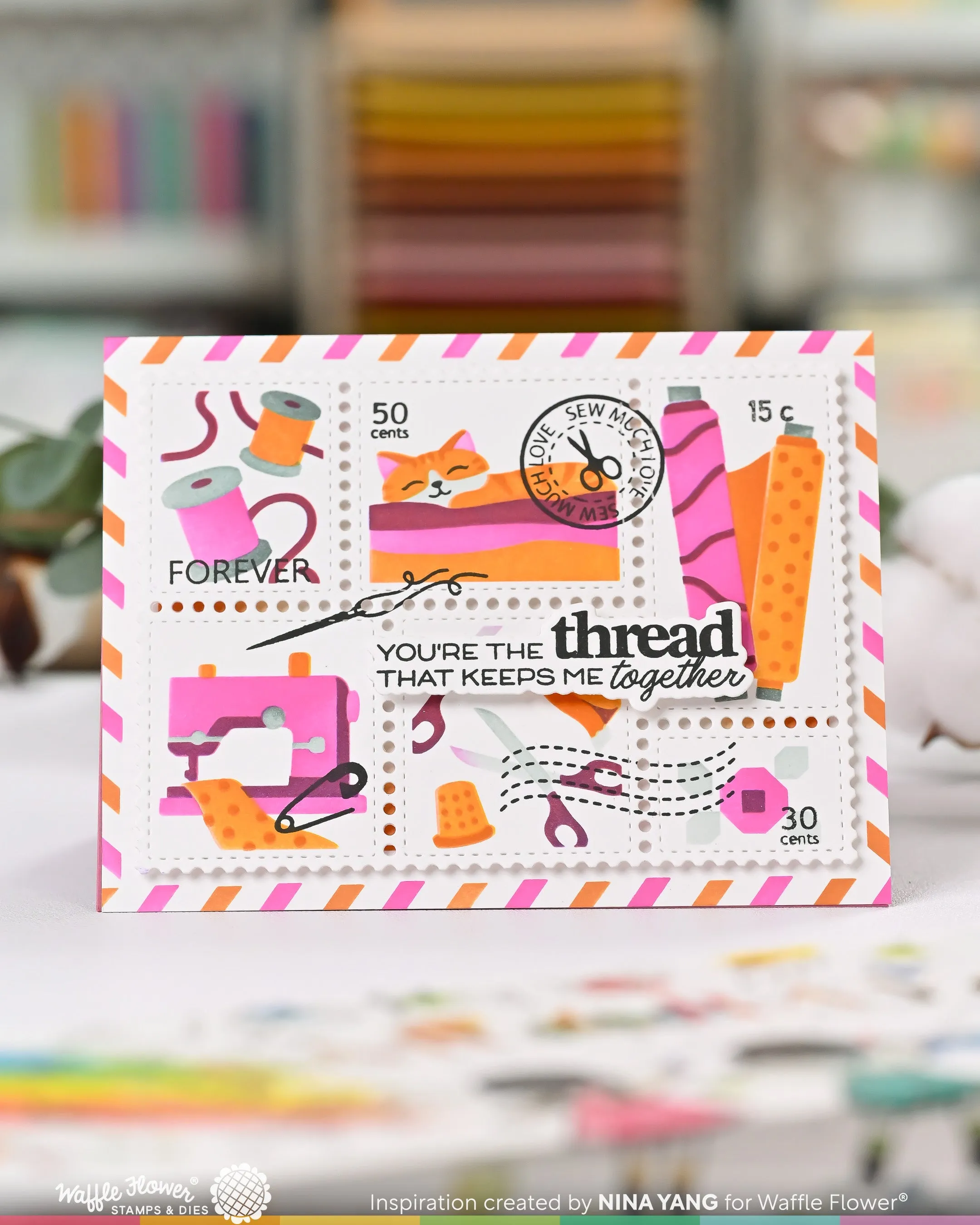 Postage Collage Sew Fun Stencil