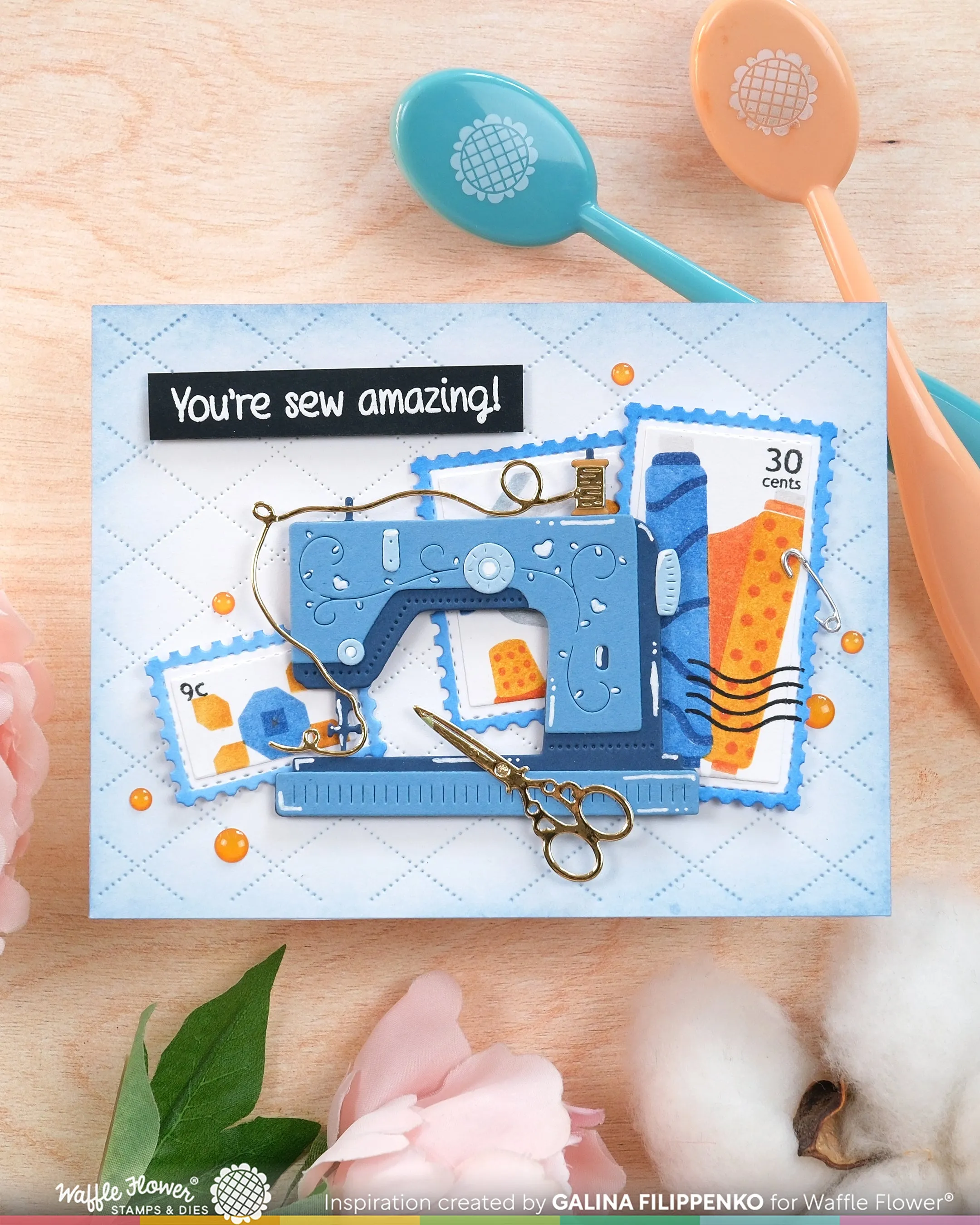 Postage Collage Sew Fun Stencil