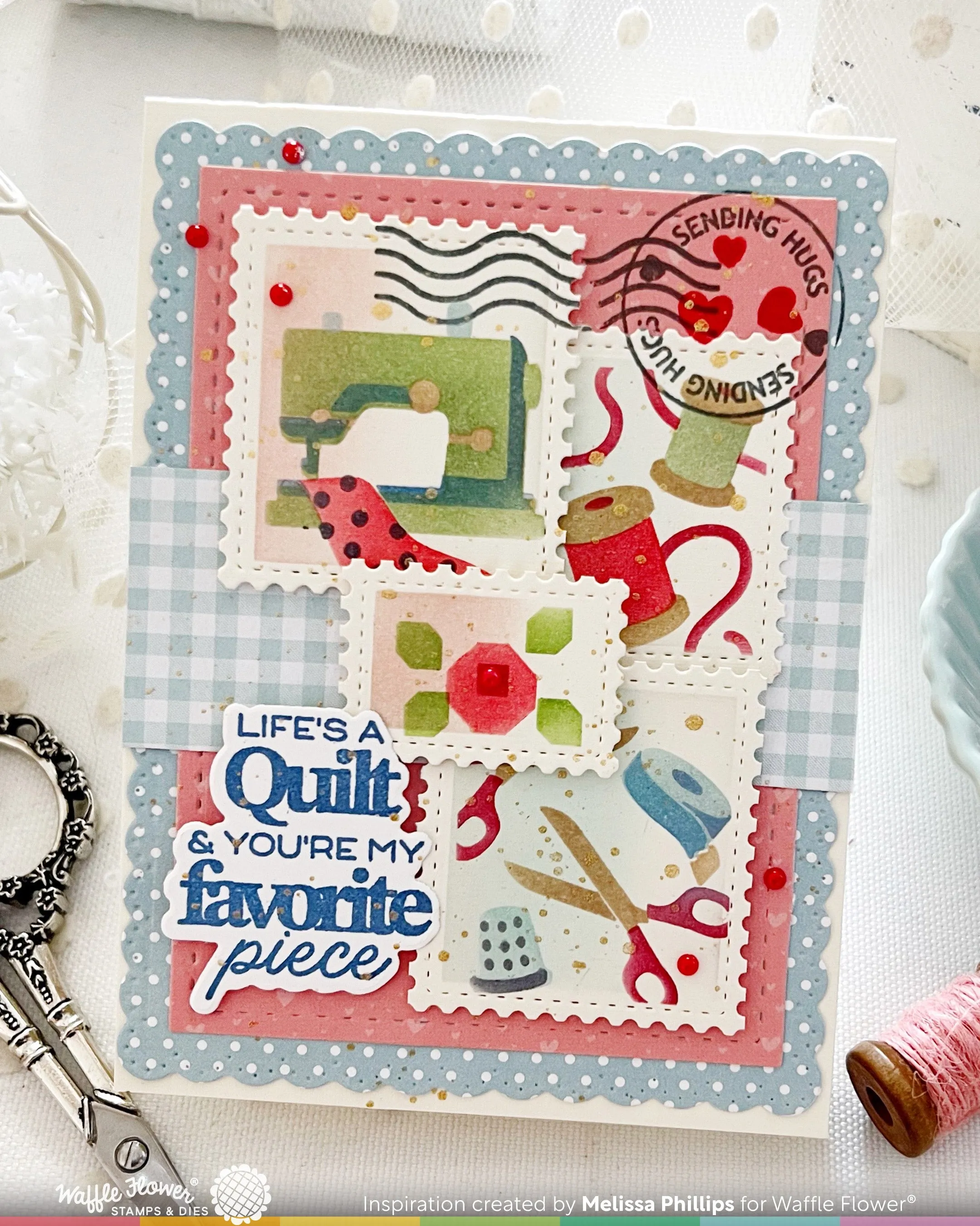 Postage Collage Sew Fun Stencil