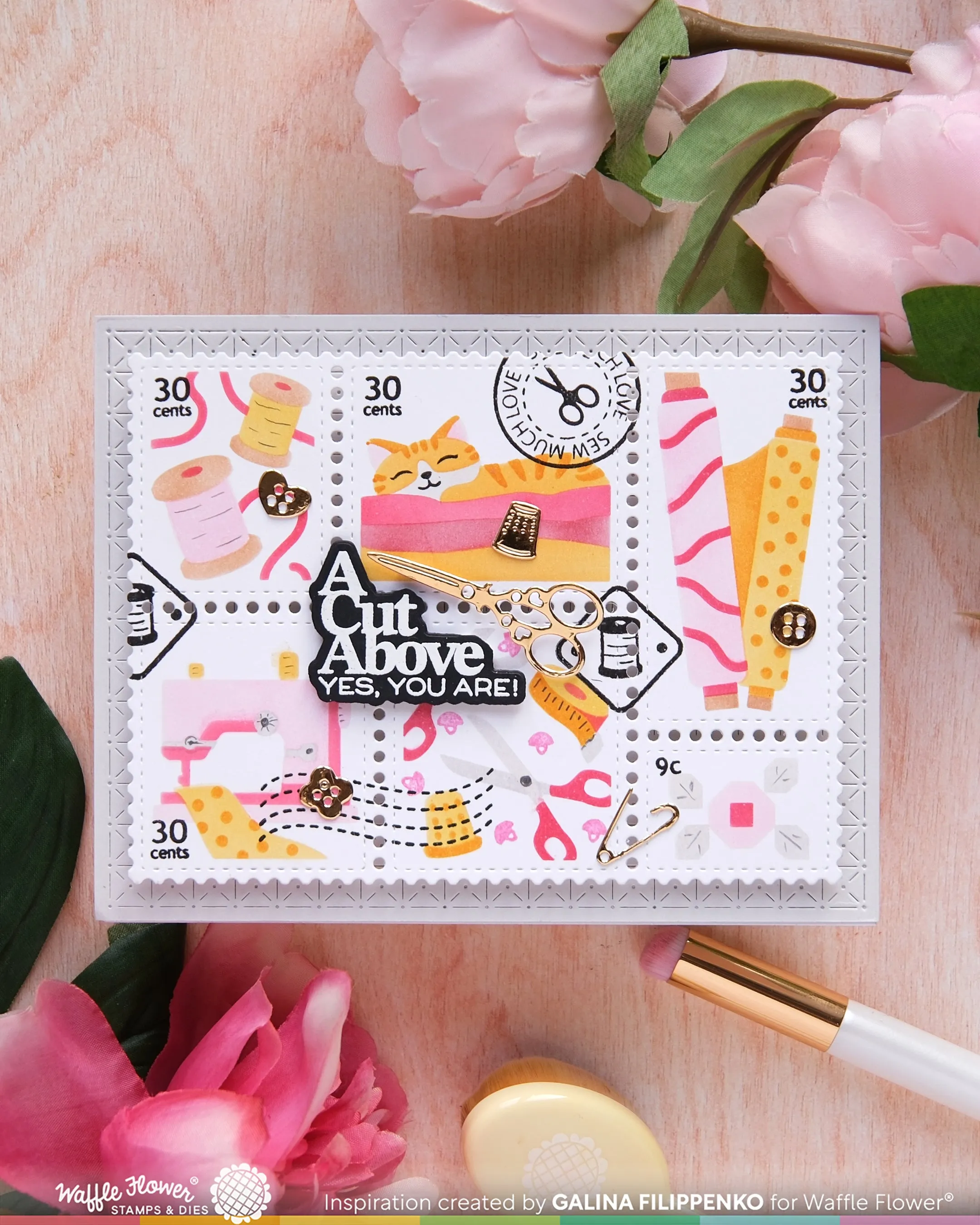 Postage Collage Sew Fun Stencil