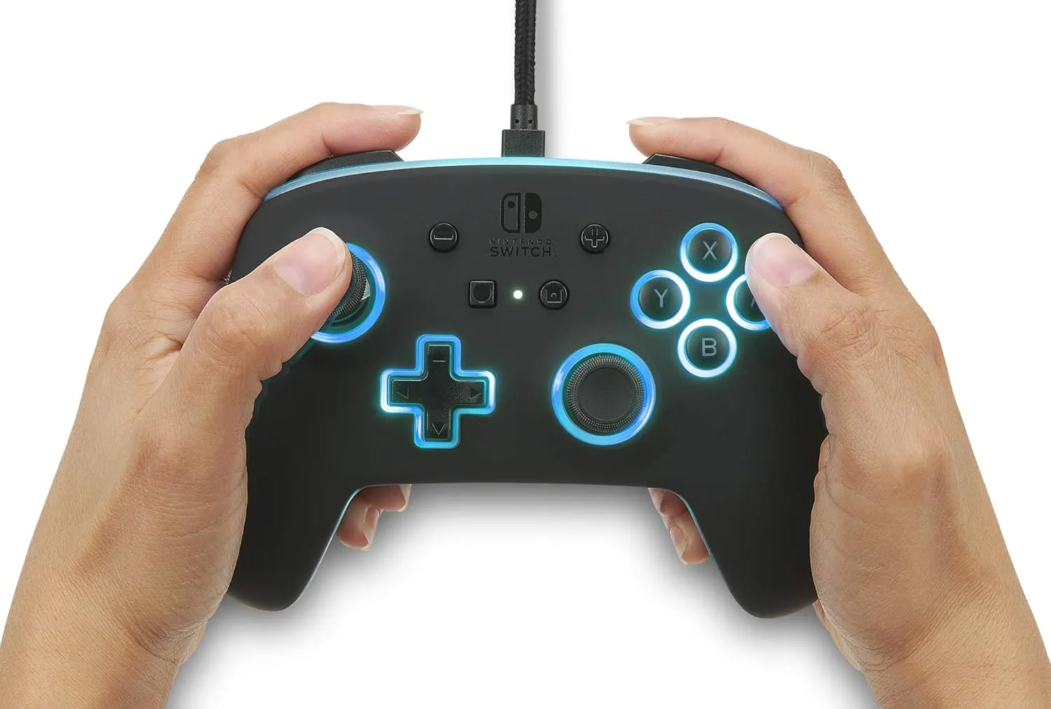 PowerA Enhanced Nintendo Switch Controller Wired - Spectra, 8 Colors LED Wired Pro Controller for Switch, Programmable Gaming Buttons, Detachable 10ft USB Cable, 3.5mm headphone jack, Officially Licensed by Nintendo