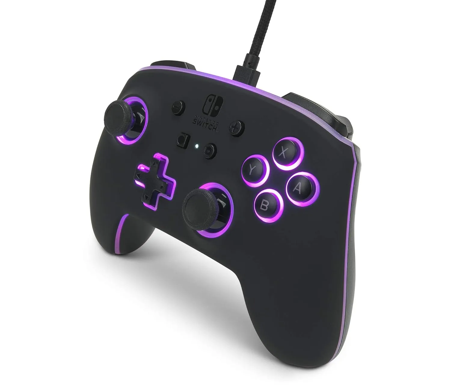 PowerA Enhanced Nintendo Switch Controller Wired - Spectra, 8 Colors LED Wired Pro Controller for Switch, Programmable Gaming Buttons, Detachable 10ft USB Cable, 3.5mm headphone jack, Officially Licensed by Nintendo