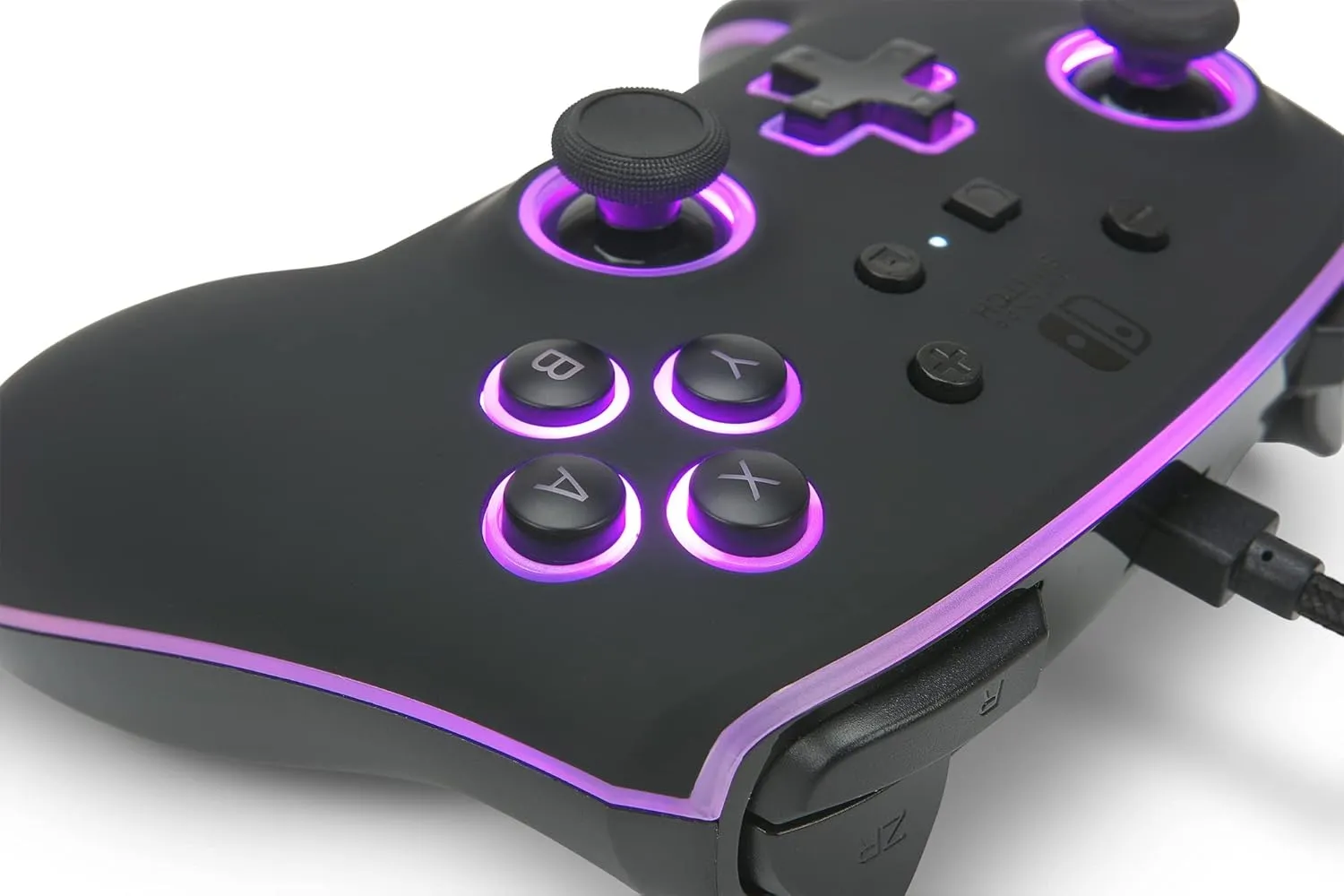 PowerA Enhanced Nintendo Switch Controller Wired - Spectra, 8 Colors LED Wired Pro Controller for Switch, Programmable Gaming Buttons, Detachable 10ft USB Cable, 3.5mm headphone jack, Officially Licensed by Nintendo