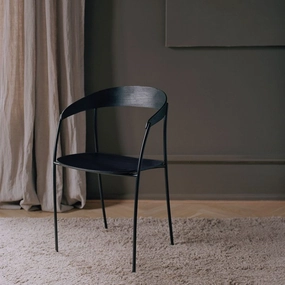 PRE-ORDER │ NEW WORKS Missing Armchair, Black Lacquered Oak w. Black Frame