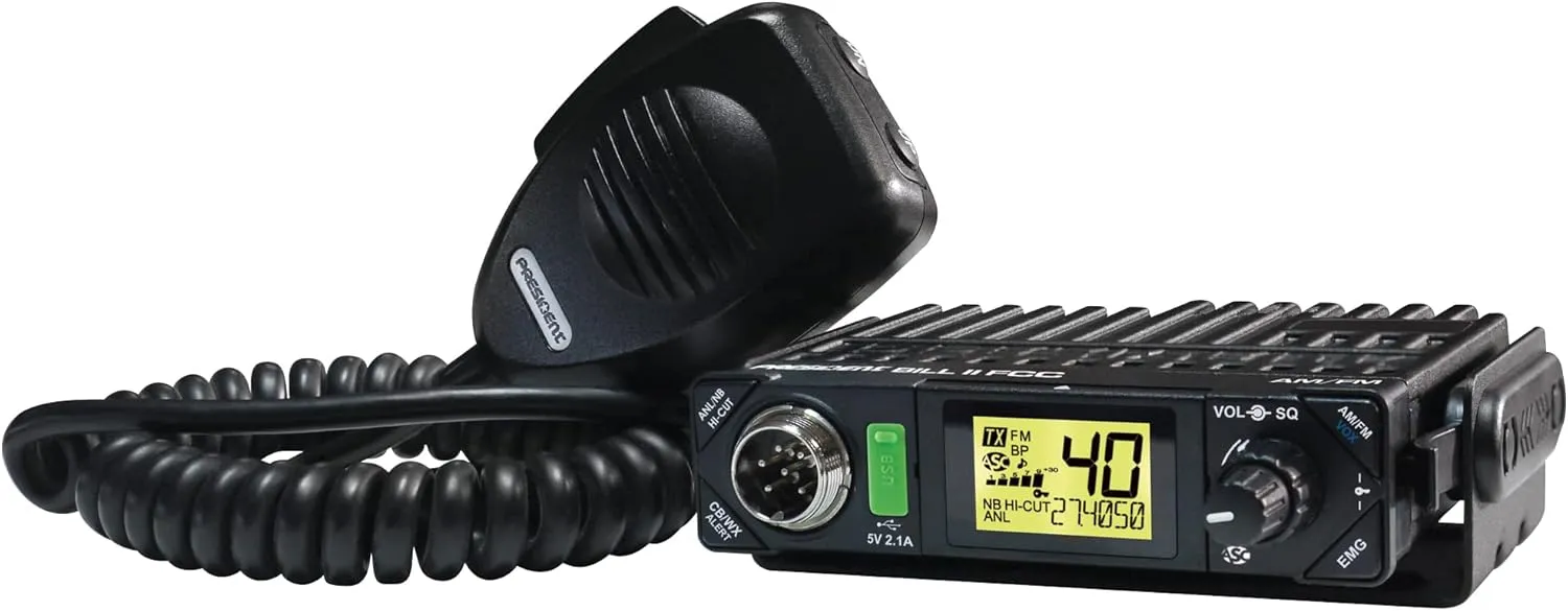 President Electronics Bill II FCC Ultra-Compact AM/FM CB Radio