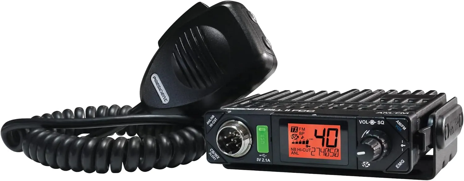 President Electronics Bill II FCC Ultra-Compact AM/FM CB Radio