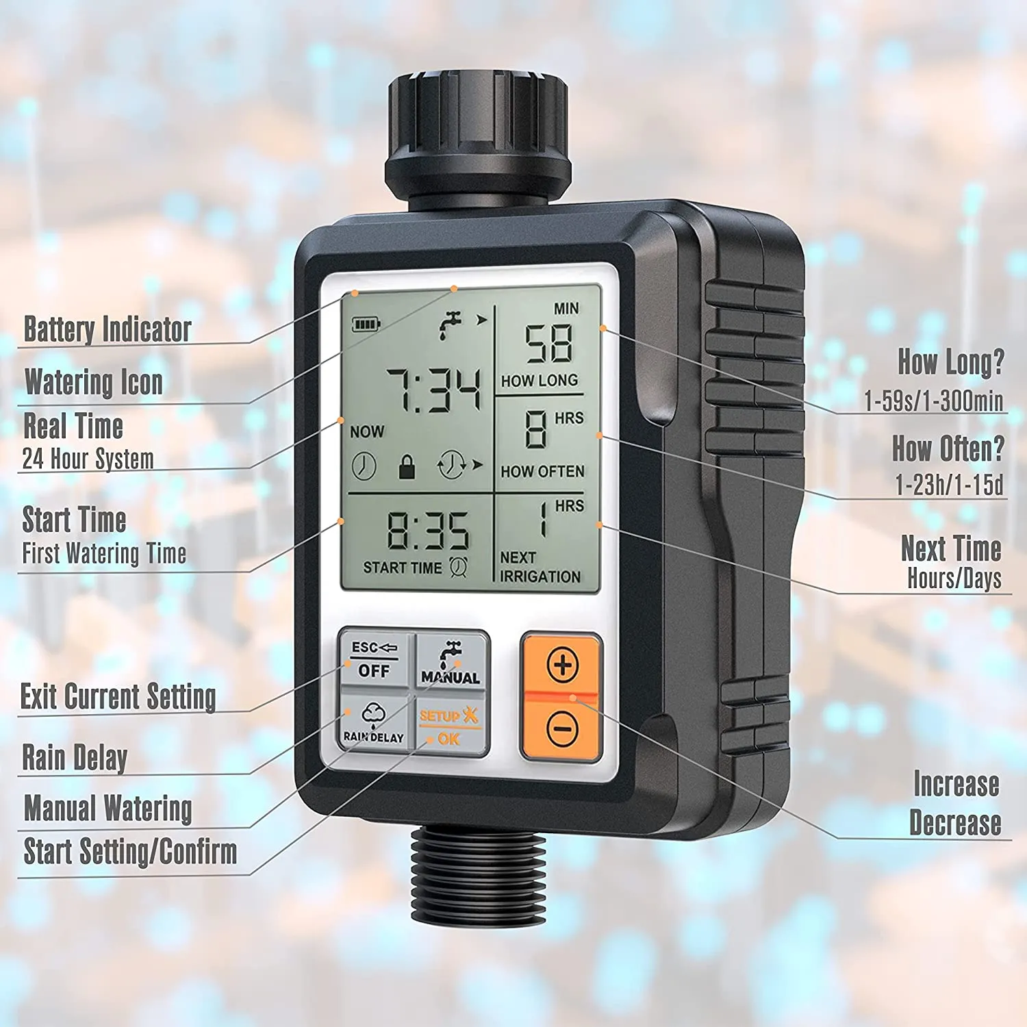 Programmable Auto Watering Timer with Smart Wifi Remote